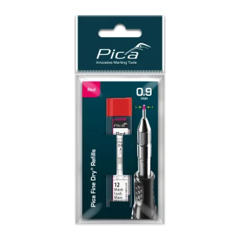 Pica Fine-Dry atsarginės šerdelės 0.9 mm, 12 vnt., raudonos (7031/SB)