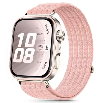 Tech-Protect Nylon laikrodžio dirželis skirtas Huawei Watch Fit 3 / 4 / 5, Light Pink