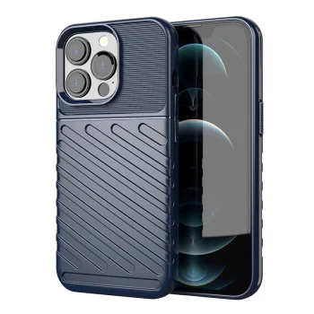 Case for iPhone 13 Pro Thunder Case Flexible Rugged TPU Cover, Blue
