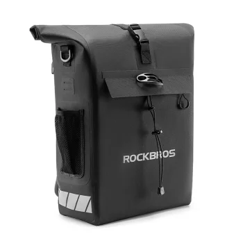 Rockbros dviračio krepšys ir kuprinė „du viename“ 18L, vandeniui atsparus, juodas