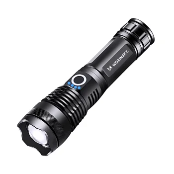 Taktinis žibintuvėlis Wozinsky WLT-15W 15W 1500 lm CREE IP65, juodas