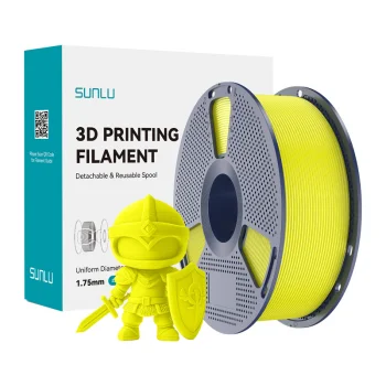 Sunlu PLA+ 3D spausdintuvo plastikas 1.75 mm, geltonas