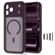 Tech-Protect MagPeak MagSafe CC dėklas iPhone 18 Pro / 17 Pro, tamsi vyšninė matinė