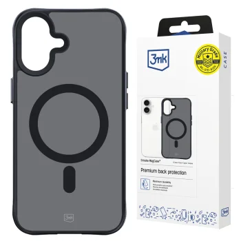 3mk dėklas iPhone 16 telefonui Smoke MagCase su MagSafe, dūmų spalvos