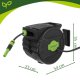 Automatinė sodo žarnos ritė Gardlov 20m, tvirtinama prie sienos, juoda/žalia