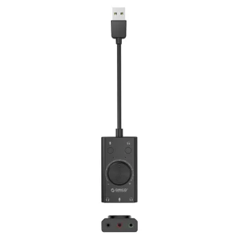 Orico SC2 išorinė daugiafunkcinė garso plokštė USB-A, juoda