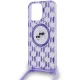 Karl Lagerfeld dėklas iPhone 15 Pro Max su virvele IML Crossbody Monogram, violetinis