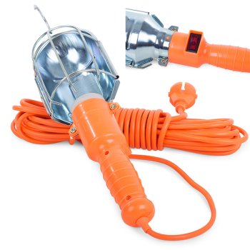 Workshop Inspection Lamp with 10m Cable and Hook, 230V, Orange