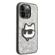 Karl Lagerfeld Glitter Choupette dėklas iPhone 14 Pro Max, sidabrinis