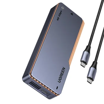 Ugreen D703 USB4 40Gb/s M.2 NVMe SSD korpusas su aktyviu aušinimu, pilkas