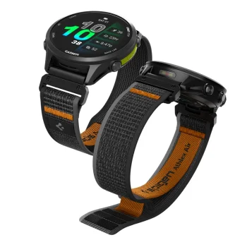 Laikrodžio dirželis Spigen Athlex Air skirtas Garmin QuickFit 22mm, juodas / oranžinis
