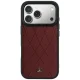 Mercedes Leather Crossed Lines MagSafe dėklas iPhone 17 / 18 Pro Max, bordo