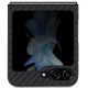 BMW dėklas Samsung Galaxy Z Flip 5 telefonui Leather Carbon, juodas
