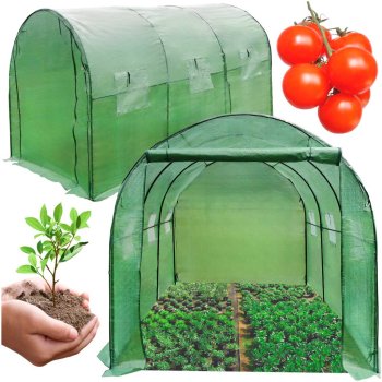Sodo šiltnamis-plėvelinis tunelis Case 123178, 3x2x2 m, žalias
