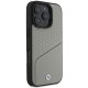 BMW dėklas iPhone 16 Pro telefonui Sign Leather Textured and Line MagSafe, pilkas