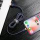 Baseus Cafule USB į Lightning laidas 1.5A 2m Auksinis+Mėlynas