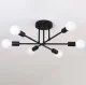 Loft Ceiling Lamp with 6 Light Points ZD74N, Black