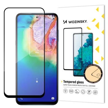 Wozinsky Full Glue apsauginis stiklas telefonui TCL 20 5G, 9H, su rėmeliu, juodas