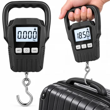 Skaitmeninės bagažo svarstyklės su kabliu, žvejybinės ir kelioninės, LCD 50 kg / 10 g
