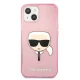 Karl Lagerfeld iPhone 13 mini dėklas Glitter Karl\'s Head, rožinis