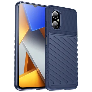 Apsauginis dėklas Xiaomi Poco M4 5G Thunder Case, mėlynas