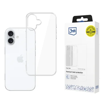 3mk Clear Case dėklas iPhone 16 Plus telefonui, skaidrus