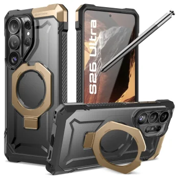 Dėklas Supcase UB Grip Mag MagSafe skirtas Samsung Galaxy S26 Ultra - Black/Brown