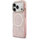Rožinis dėklas Guess IML Peony Dot MagSafe iPhone 17 Pro telefonui