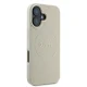 Guess Grained Ring MagSafe dėklas telefonui iPhone 16, smėlio spalvos