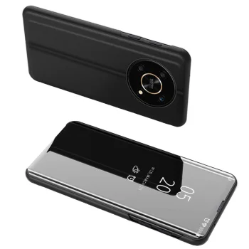 Atverčiamasis dėklas Clear View Case telefonui Honor X9 / X9 5G / X30 / Magic4 Lite, juodas