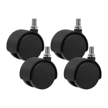 Plastic Caster Wheels with M8 Threaded Stem, Set of 4