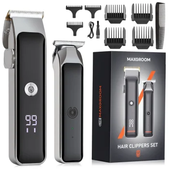 Plaukų kirpimo mašinėlės ir trimerio rinkinys Maxgroom M608 su ekranu