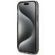 Guess dėklas iPhone 15 Plus / 14 Plus Liquid Glitter Gold Stripes, juodas