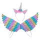 Kids Unicorn Carnival Costume, Wings and Headband, Rainbow