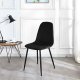 Aksominės valgomojo kėdės ModernHome J933, 4 vnt., juodos