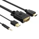 Orico XD-VATH VGA + 3.5 mm į HDMI laidas su USB maitinimu 5m Juodas