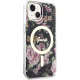 Guess dėklas iPhone 14 Plus telefonui Flower MagSafe, juodas