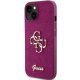 Guess Glitter Script Big 4G dėklas, skirtas iPhone 15, violetinis