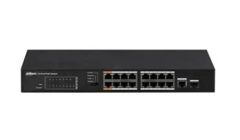 16 prievadų PoE komutatorius 100 Mbps + 1G Combo 135W