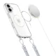 Tech-Protect Flexair Chain MagSafe dėklas telefonui iPhone 16 su 2 virvelėmis, skaidrus