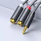 Ugreen garso adapteris, 3.5 mm kištukas į 2x RCA lizdą, 0.25 m, pilkas