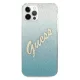 Guess dėklas iPhone 12 / 12 Pro Glitter Gradient Script Blue