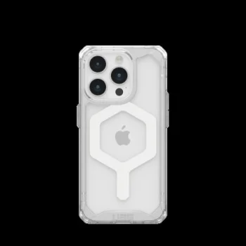 Apple iPhone 15 Pro 6.1'' UAG Plyo MagSafe Hard Case Cover, Transparent and White