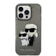Karl Lagerfeld dėklas iPhone 14 Pro Max telefonui Glitter Karl&Choupette, juodas