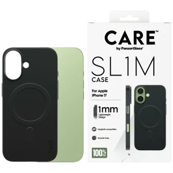 CARE by PanzerGlass SL1M MagSafe dėklas, skirtas iPhone 17, juodas