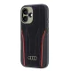 „Audi“ odinis dėklas „MagSafe“ telefonui „iPhone 16“, juodas ir raudonas