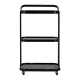 Beauty Trolley PRO INK 6701 with 3 Glass Shelves, Black