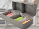 Large Underwear and Socks Drawer Organizer, 2 Compartments, Grey