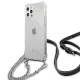 Guess dėklas iPhone 12 Pro Max su 4G grandinėle, skaidrus