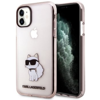 Karl Lagerfeld Ikonik Choupette dėklas iPhone 11 / XR, rožinis
